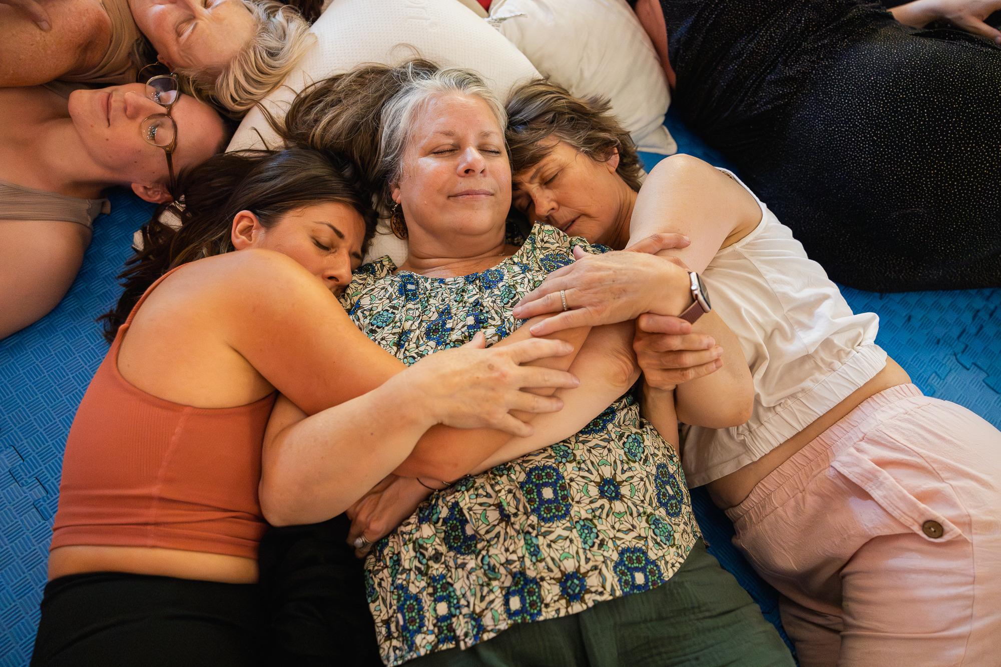 Women resting, held by the circle