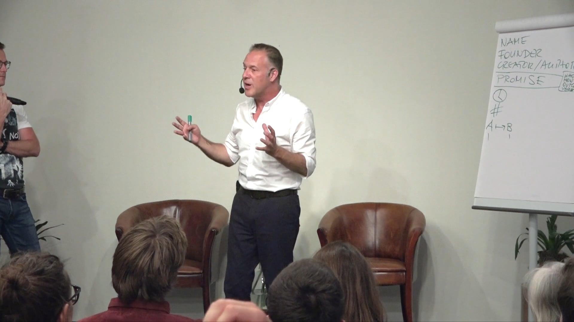 Daniel Wagner teaching presentation skills at an Embodied Speaking training