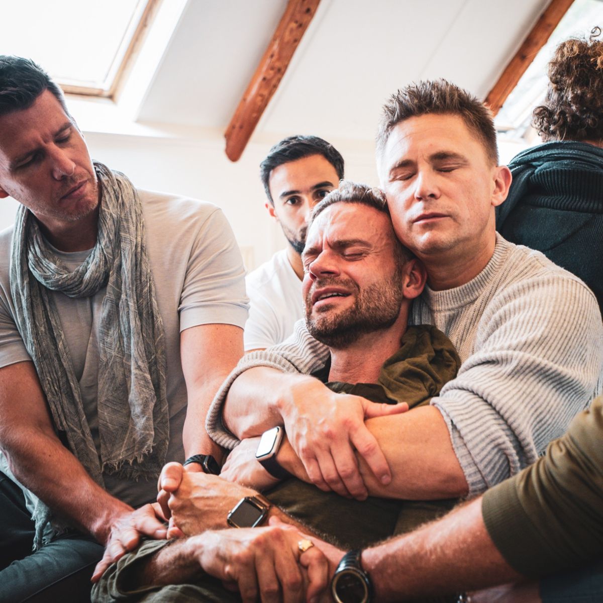 The group holding one of its own at Healing in Tribe