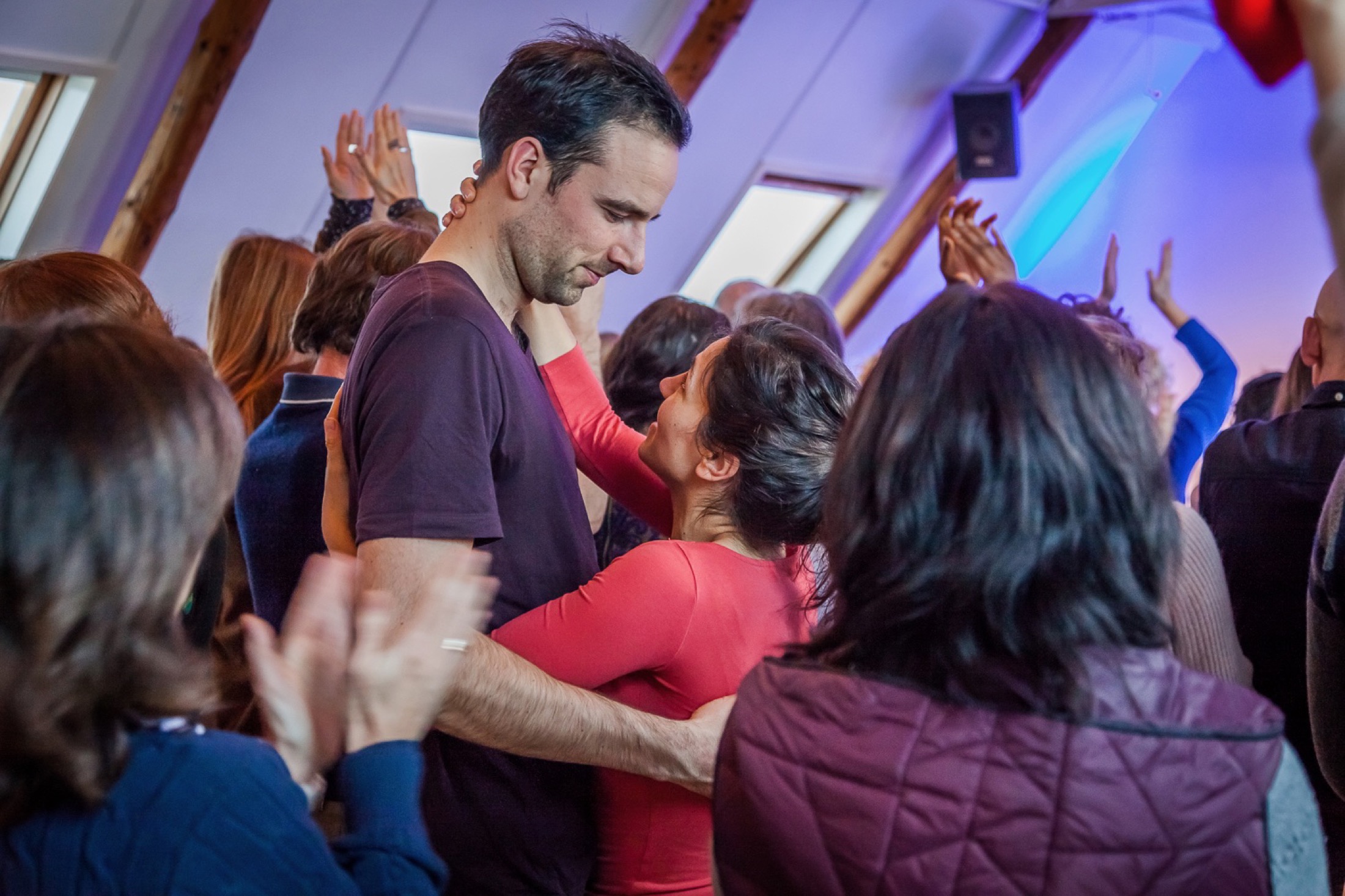 A couple connecting within a Heart iQ circle
